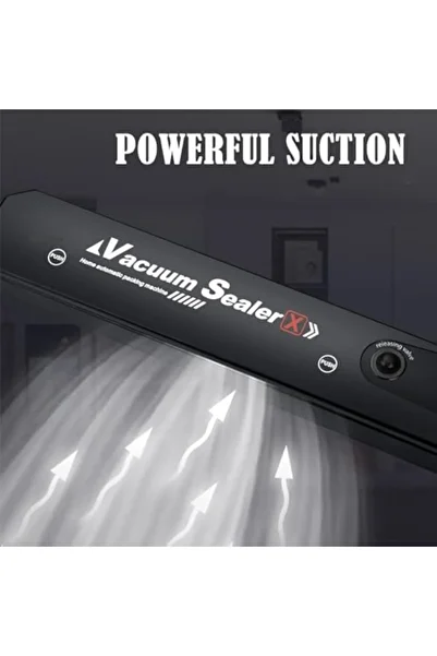 Generic Portable Vacuum Sealer Home Automatic Packing Machine Black