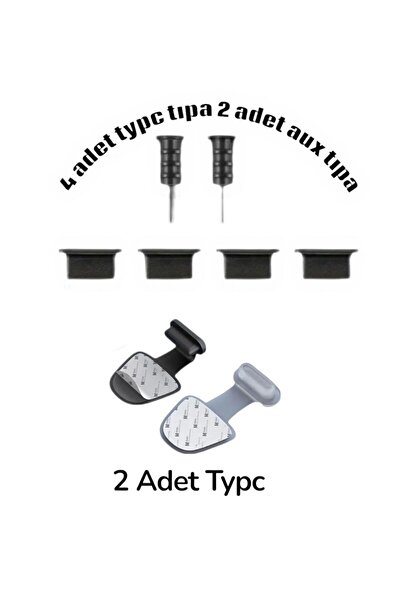 emrebilisim Typc tıpa 4 Adet 2 adet Aux tıpa 2 Adet yapışkanlı typc tıpa set 8 parça