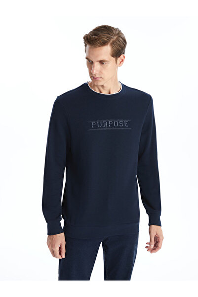 LC Waikiki طاقم الرقبة طويلة الأكمام المطبوعة البلوز الرجال