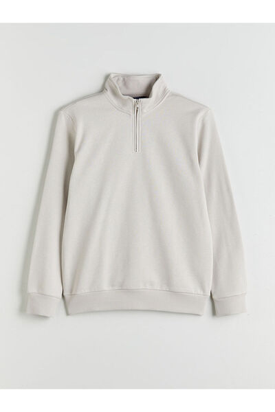 LC Waikiki Hanorac gros pentru bărbați, gri, cu guler înalt, cu mâneci lungi