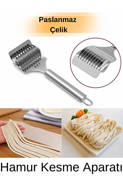 Kırmızı Beyaz Home Paslanmaz Çelik Hamur Kesme Aparatı – Makarna, Mantı ve Er...