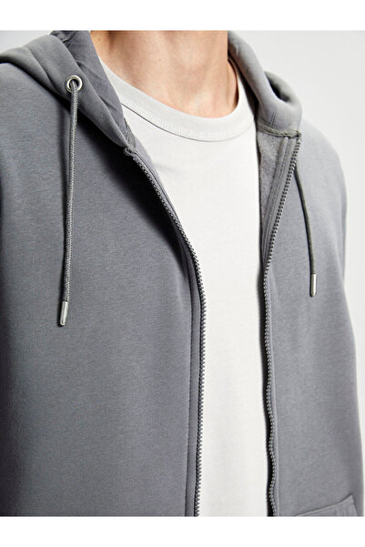 LC Waikiki Hooded Long Sleeve Men's Zippered Sweatshirt