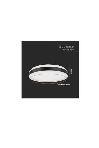 V-TAC Lampă de tavan LED 24 W, reglabilă, neagră