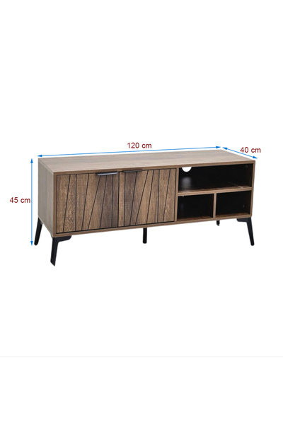 TrentonGCC Wooden TV Stand with Doors and Storage Shelves