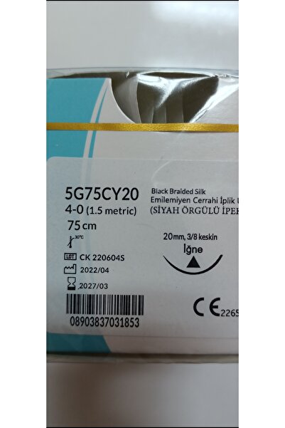 TRUSILK 4.0 İPEK KESKİN İĞNE EMİLEMEZ cerrahi iplik (12adet )