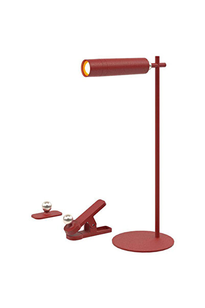 KlaussTech Lampă de birou portabilă, magnetică, LED, culoare roșie 4000k.