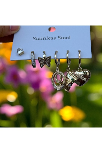 İNN JEWELLERY Steel Earrings Tarnish-Free Antiallergic X Figured (2 Years Importer Guaranteed)