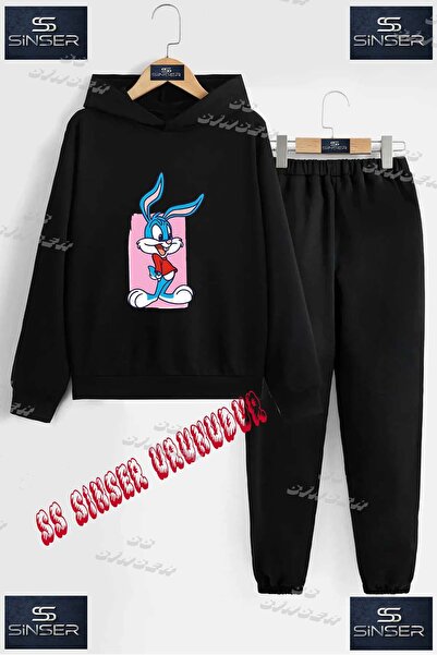 SS SİNSER Παιδικό Unisex Σετ Φόρμας με Κουκούλα "TAVSAN BOY PINK CANVAS" με Ε...