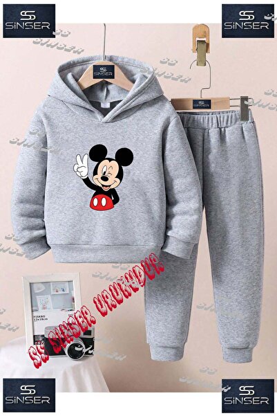 SS SİNSER Παιδικό Unisex Σετ Φόρμας με Κουκούλα "MICKEY ZFR ISRT" με Ειδική Σ...