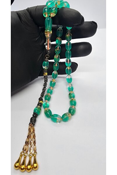 MERCAN-I ALA مسبحة من زجاج الطائرة المذهبة من USTA مع نظام مسبحة