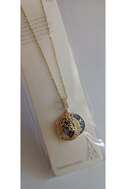 Çelik gezegen kolye kapaklı kolye