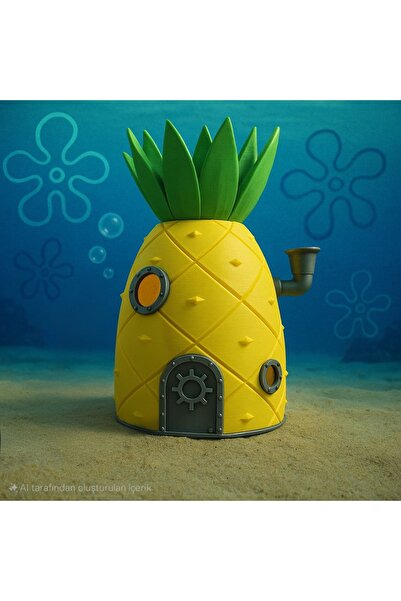 WORK3D Sünger Bob Ananas Evi Dekoratif Figür – Eğlenceli Ev ve Ofis Dekoru