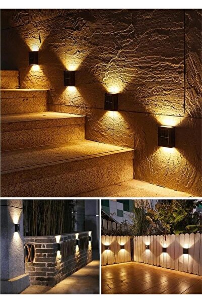 KTR TECH Tekli Yeni Model Solar Çift Taraflı Duvar Lambası Güneş Enerjili Ayd...