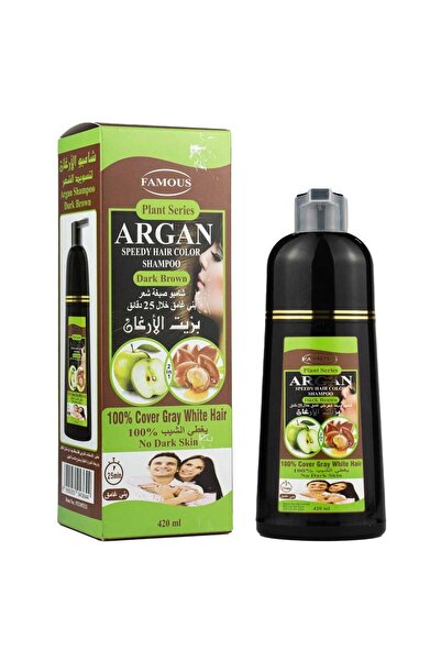 famous فيموس شامبو صبغة شعر بني غامق 420 مل