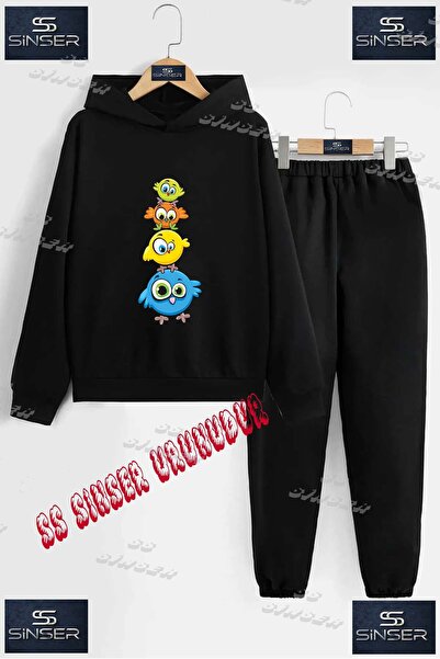 SS SİNSER Children's Unisex "Kuslar Anime One over Another" Special Printed H...