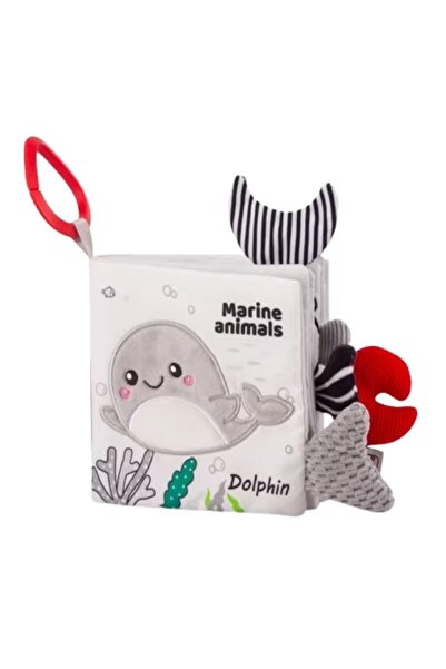 Picodino Carte Senzoriala Educativa Moale din Material Textil – Model Animale Marine, 3 Luni+