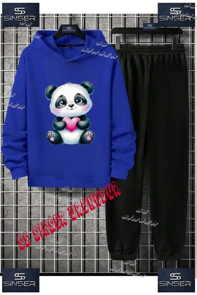 SS SİNSER Детски унисекс комплект спортен екип с качулка и специален принт „P...