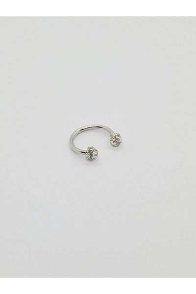 Set Stainless Steel Zircon Stone 10 mm Lip Labret Tragus Helix Piercing Earring (Diameter: 10mm) (Stone: 3 mm)
