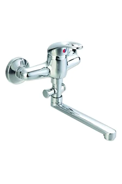 KlaussTech Bathtub Faucet, Single Lever, Shower Head Included, Resistance, Silver