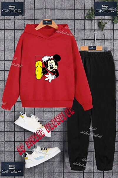 SS SİNSER Детски унисекс спортен екип с качулка и специален принт „MICKEY IN ...