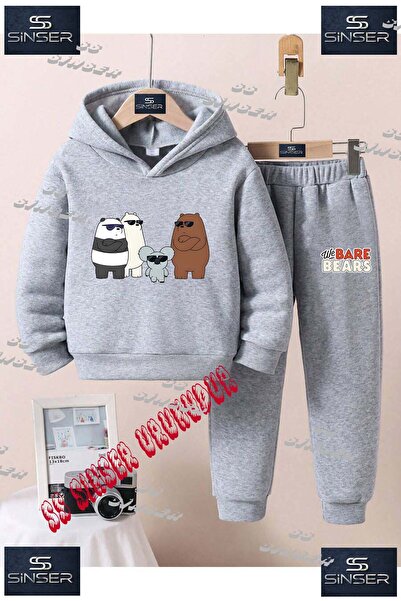 SS SİNSER Παιδικό Unisex Σετ Φόρμας με Κουκούλα "BEAR WITH 4 GLASSES" με Ειδι...