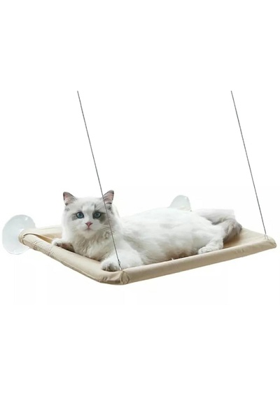 OEM Pat suspendat pentru pisici cu suport pentru fereastră, tip hamac, materiale durabile, 55 x 35 cm, bej
