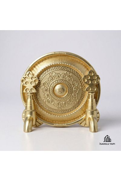 İSAOĞLU YAPI Ottoman Kurna Tap Kurna Set Gold Ottoman Tap Set