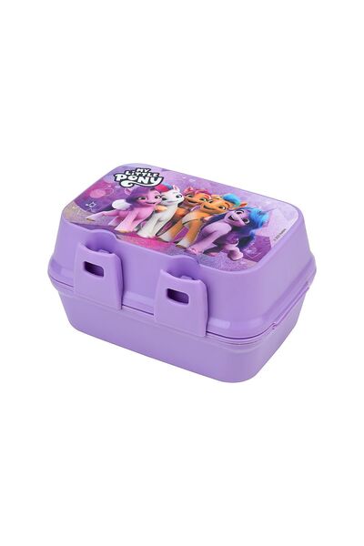 A&A صندوق غداء ماي ليتل بوني للأطفال مكون من 4 أقسام مع شوكة وملعقة