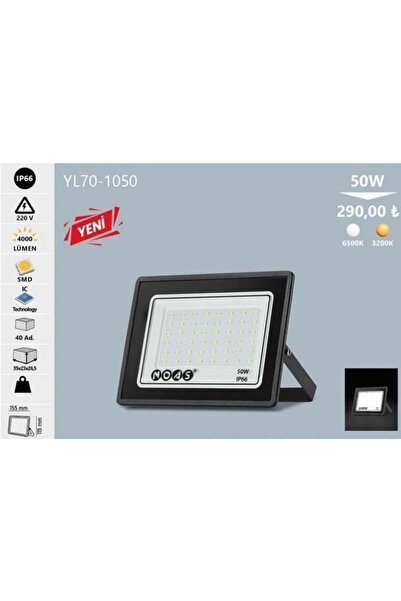Noas 50W BEYAZ ULTRA SLİM LED PROJEKTÖR BEYAZ 6500K YL70-1050