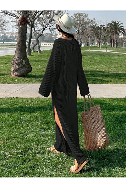 glztriko Yırtmaçlı Pamuk Elbise GLZ043