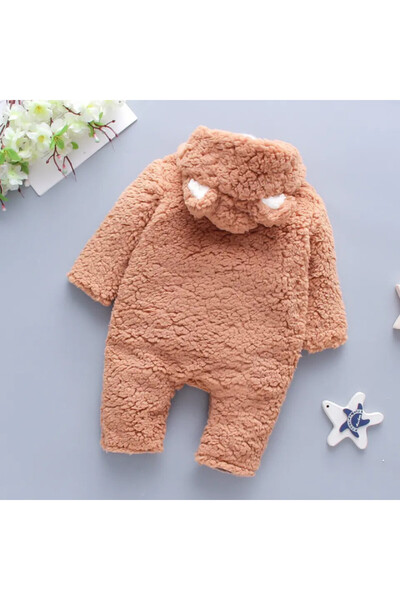 Superbaby Brown plush jumpsuit - Dear Baby