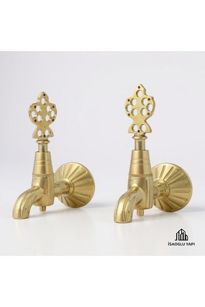 İSAOĞLU YAPI Ottoman Kurna Tap Kurna Set Gold Ottoman Tap Set