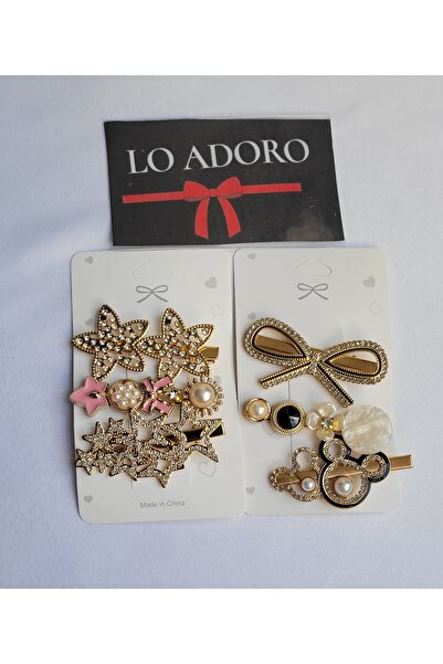 LO ADORO 6 Pieces Women's Multiple New Trend Clamp Buckle Set New Luxury Buckle Set Star Bow Stone Buckle