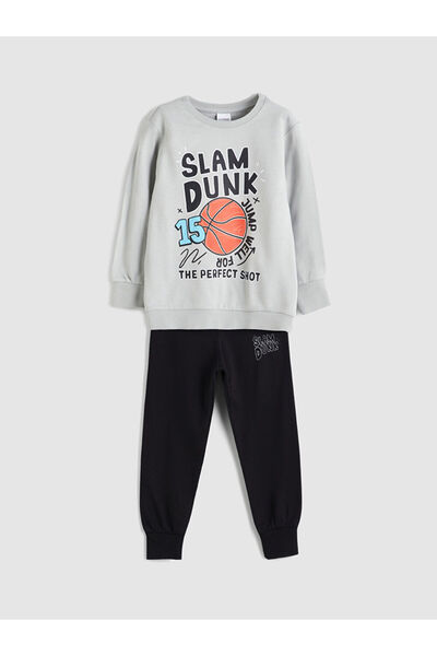 LC Waikiki Sparkling Selections from Shining Store |   Printed Boys' Sweatshirt and Sweatpants Set of 2