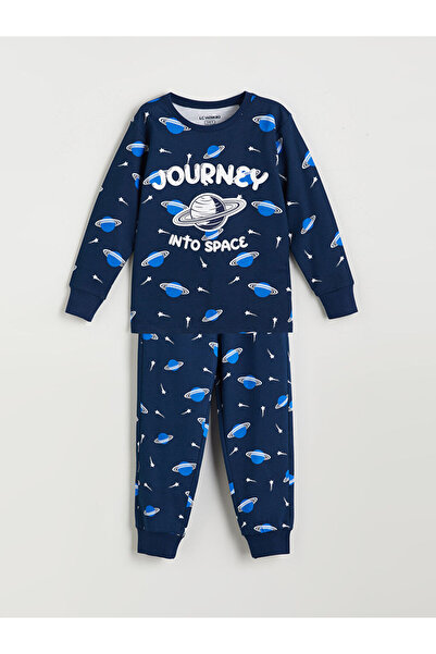 LC Waikiki Lacivert Bisiklet Yaka Erkek Çocuk Pijama Takımı