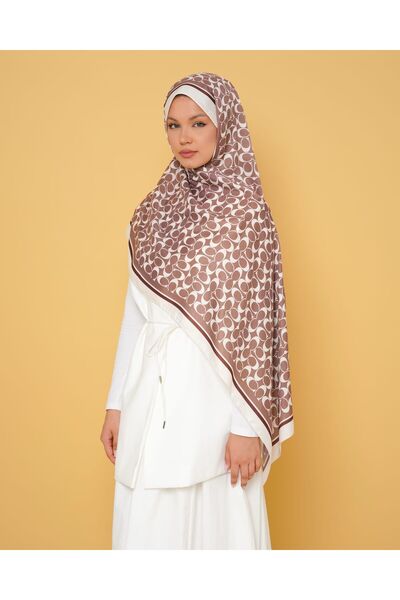 LEİLA SCARF Imported Twil Silk Shawl C Pattern