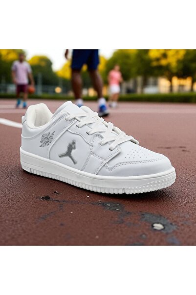 JOJO KIDS Unisex Children's Orthopedic Sole Skin Leather Sports Shoes, Basketball Shoes, Non-Slip Sole Tied Sneaker