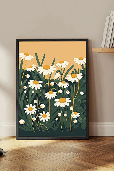 Cadran Çiçek Vazo tasarımlı Çerçeve Görünümlü Mdf Tablo