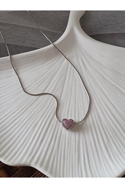 Other Steel Heart Enamel Necklace Young Silver Color Necklace