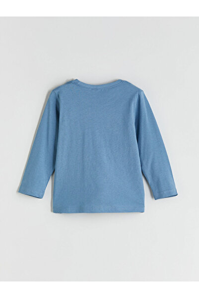 LC Waikiki Indigo Bisiklet Yaka Baskılı Erkek Çocuk Pijama Alt