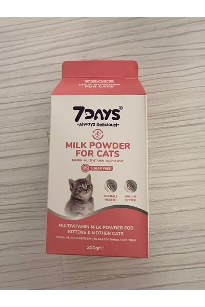 7DAYS 7 Days Yavru Ve Anne Kediler İçin Multivitaminli Süt Tozu 200 Gram