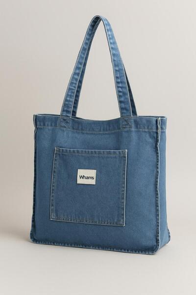 Mons Geantă din denim Stonewashed Denim – 45x30x12 cm