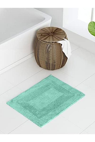 Generic Home 850 GSM Green Cotton Bath Mat (40 cm X 60 cm)