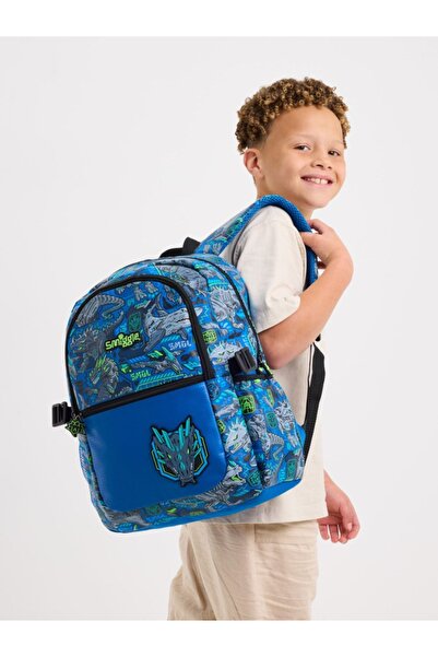 SMIGGLE - All Stars Mavi Ejderha Klasik Okul Sırt Çantası Çocuk İlkokul Çanta...