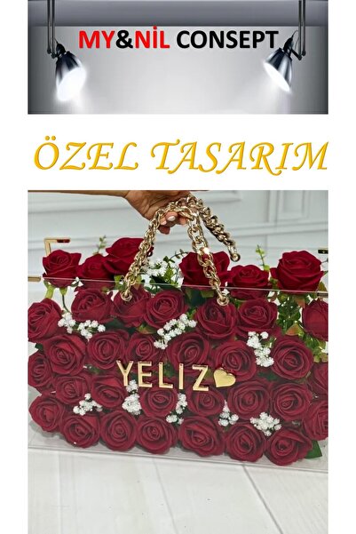 Flurose ÖZEL TASARIM EŞE SEVGİLİYE ANNEYE KIZ ARKADAŞA İSME ÖZEL YAPAY GÜLLER...