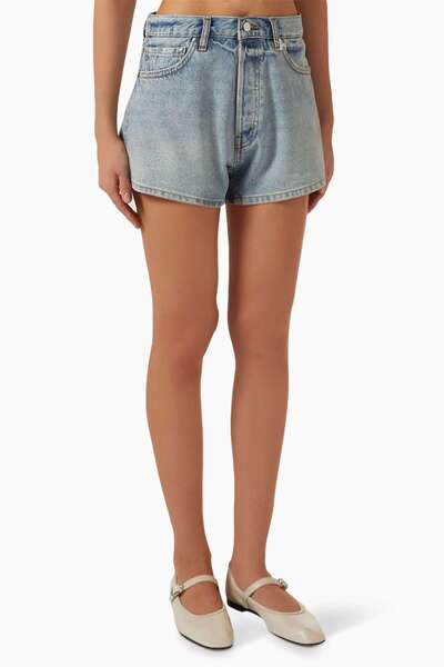 EB Denim شورت Arbor - أزرق فاتح - قطن، قصة مريحة، دينم متين