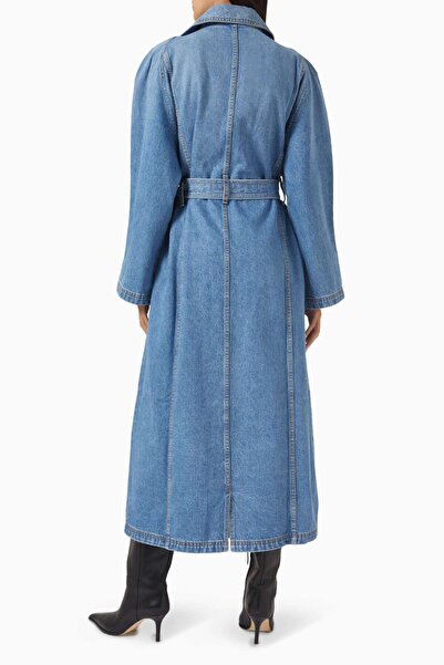 EB Denim Kosmo Trençkot - Mavi - Denim Kumaş, Rahat Siluet, Şık ve Dayanıklı Tasarım