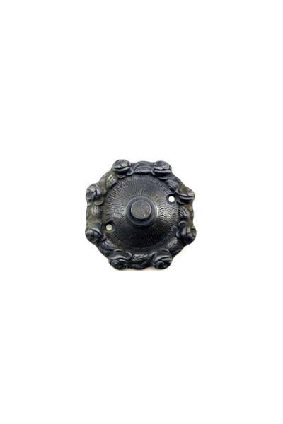 SepetBudur Antique Style Decorative Brass Doorbell with Roses - 75mm, Oxide