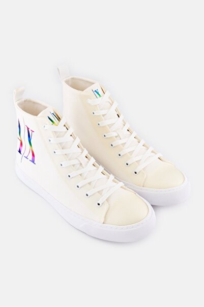 Armani Exchange Men Lace Up Casual Shoes, White