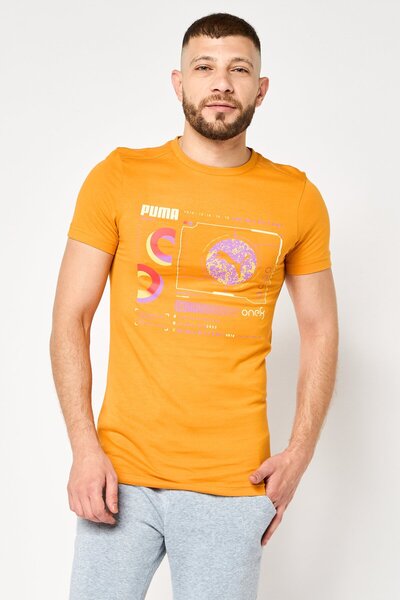 Puma Men Sportswear Fit Short Sleeves Outdoor T-Shirt, Orange